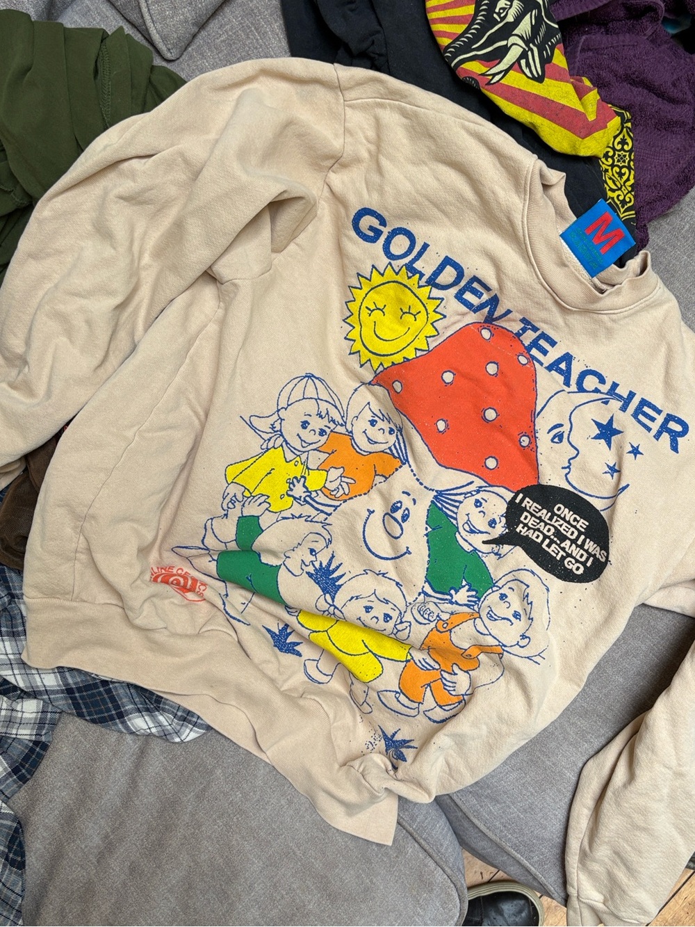 Beige Graphic Online Ceramics Sweatshirt